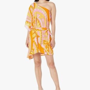 Show Me Your MuMu Orange and Pink One Shoulder Dress